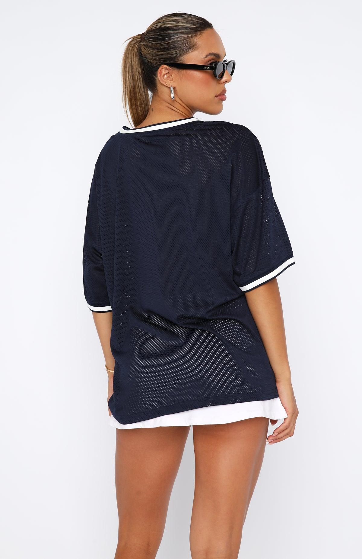 Moves To Make Oversized Sports Tee Dark Navy Product Image