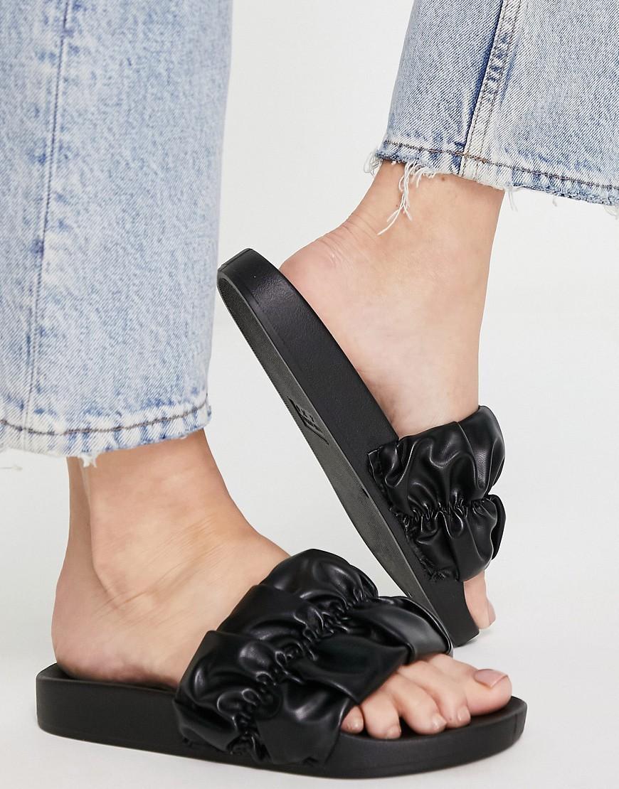 ASOS DESIGN Fairview ruched sliders Product Image