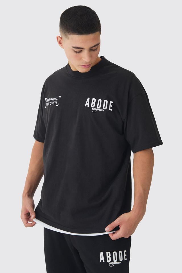 Oversized Extended Neck Heavyweight Abode T-shirt | boohooMAN USA Product Image