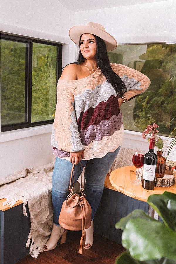 September Morning Knit Sweater In Iced Latte Curves product image