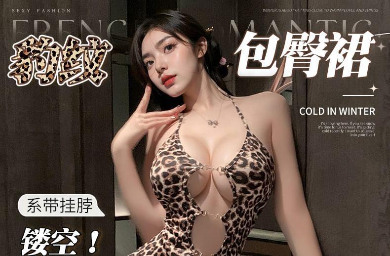 Lingerie Leopard Bodycon Set Product Image