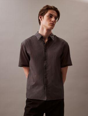 Solid Nylon Button-Down Shirt Product Image