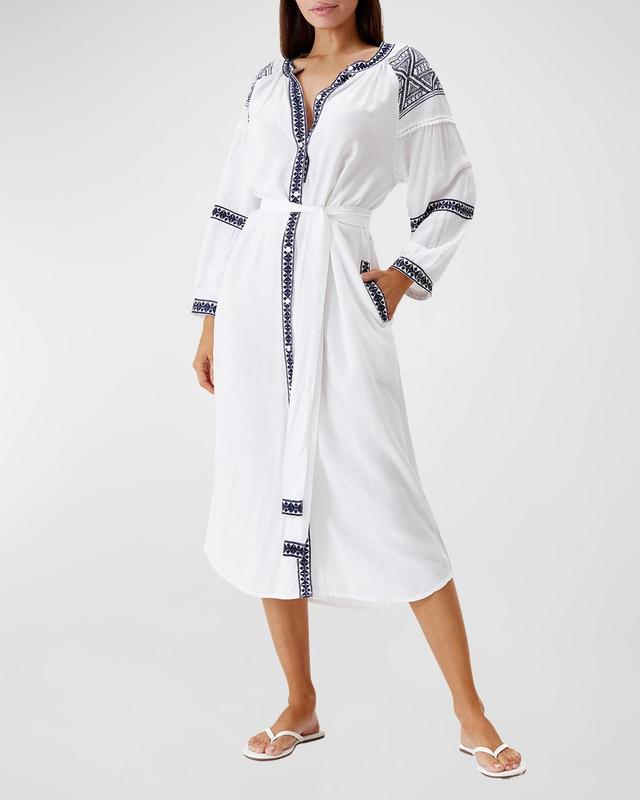 Ally Embroidered-Trim Shirtdress Product Image