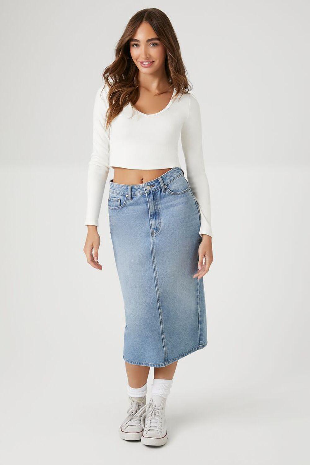 Fitted V-Neck Crop Top | Forever 21 Product Image