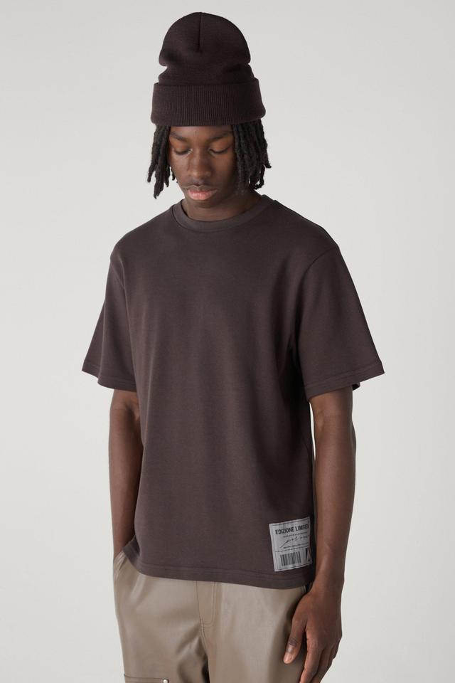 Interlock Embroidered Tab T-shirt | boohooMAN USA Product Image