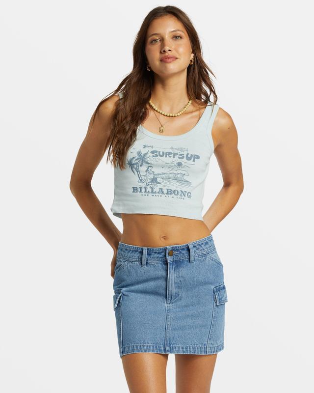 Surfs Up Cropped Tank Top - Dusk Blue Female Product Image