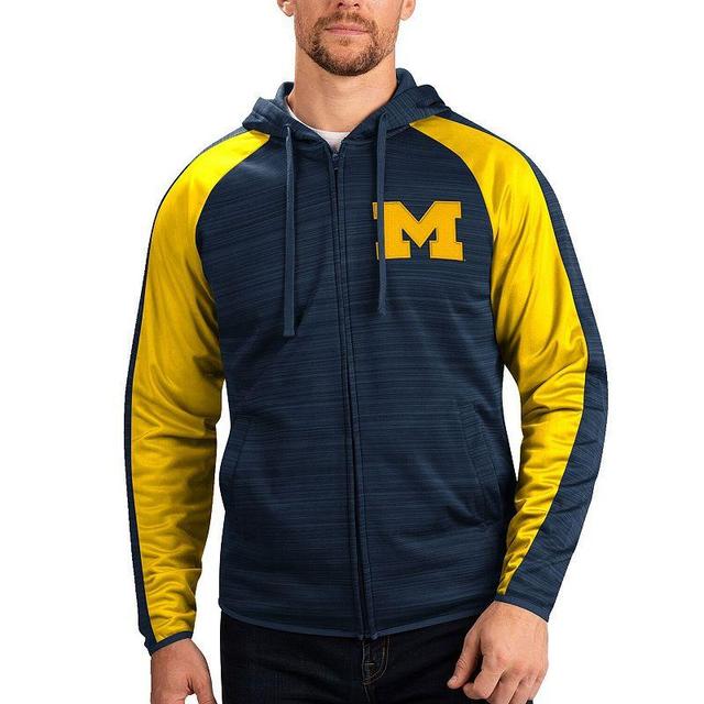 Mens G-III Sports by Carl Banks Michigan Wolverines Neutral Zone Raglan Full-Zip Track Jacket Hoodie Blue Product Image