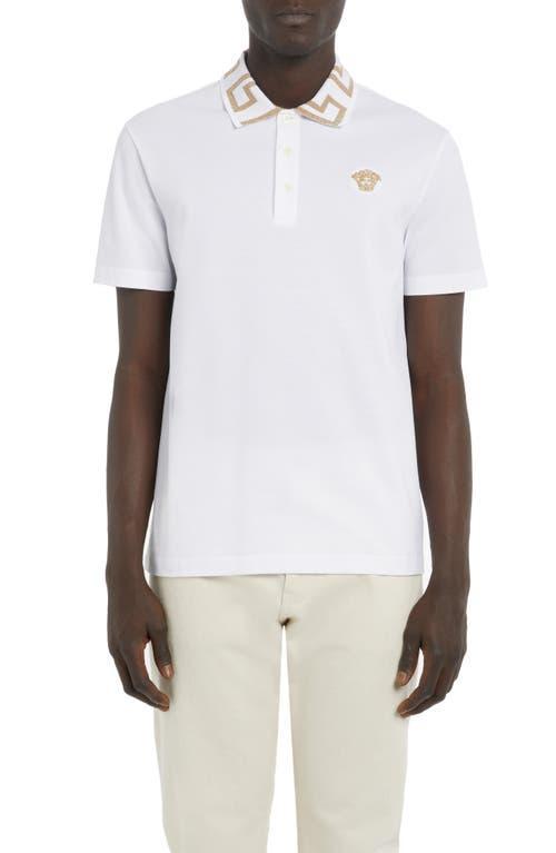 Versace Metallic Greca Collar Piqu Polo Product Image