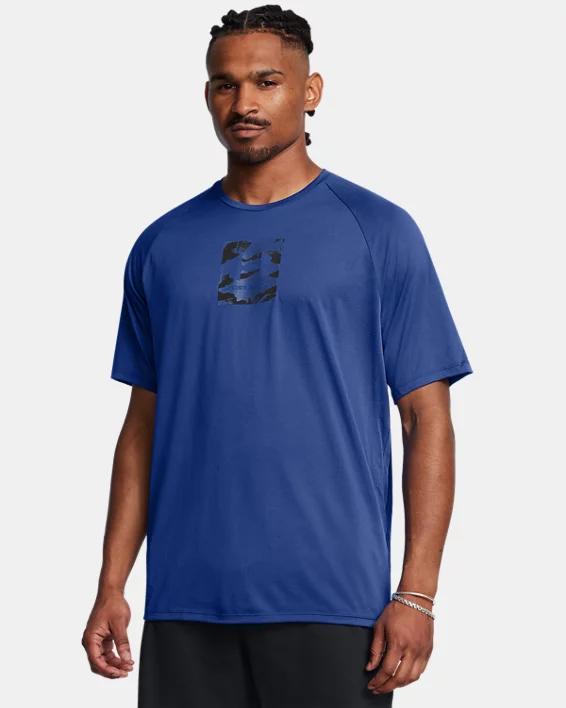 Mens UA Tech Print Fill Short Sleeve Product Image