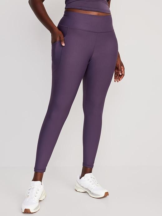 High-Waisted PowerSoft Ribbed Leggings Product Image