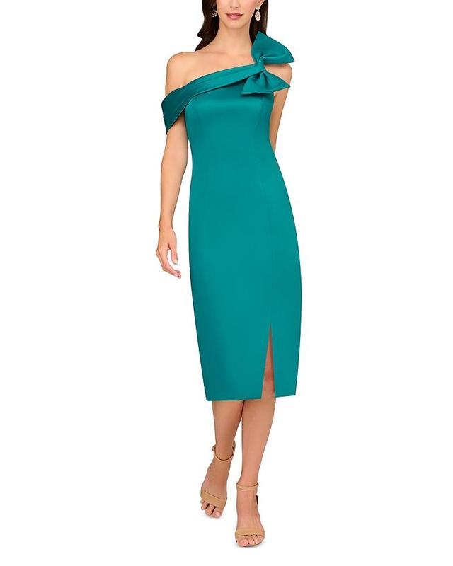 Aidan Mattox by Adrianna Papell One-Shoulder Stretch Mikado Sheath Dress Product Image