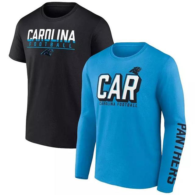 Mens Fanatics Branded /Black Carolina Panthers Two-Pack T-Shirt Combo Set Product Image