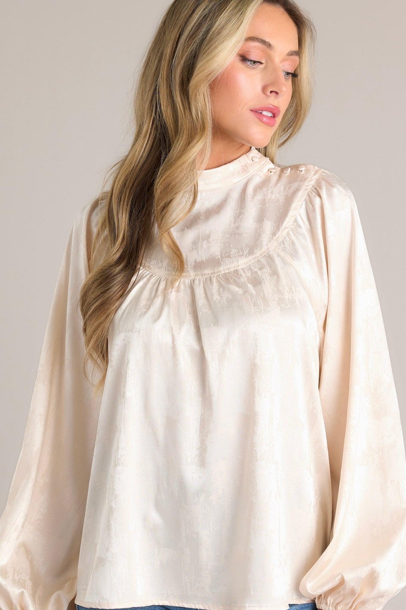 Deserving Praise Ivory Satin Top Product Image