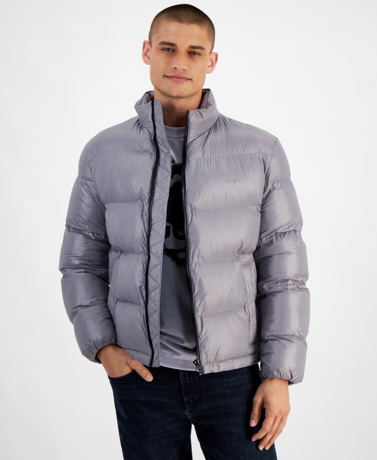 HUGO BOSS Hugo By  Men's Beazly2435 Slim-fit Quilted Full-zip Puffer Jacket In Grey Product Image