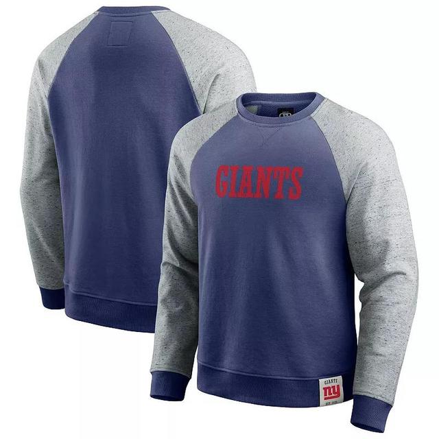 Mens Darius Rucker Collection by Fanatics Royal/Heather Gray New York Giants Colorblock Pullover Sweatshirt Product Image