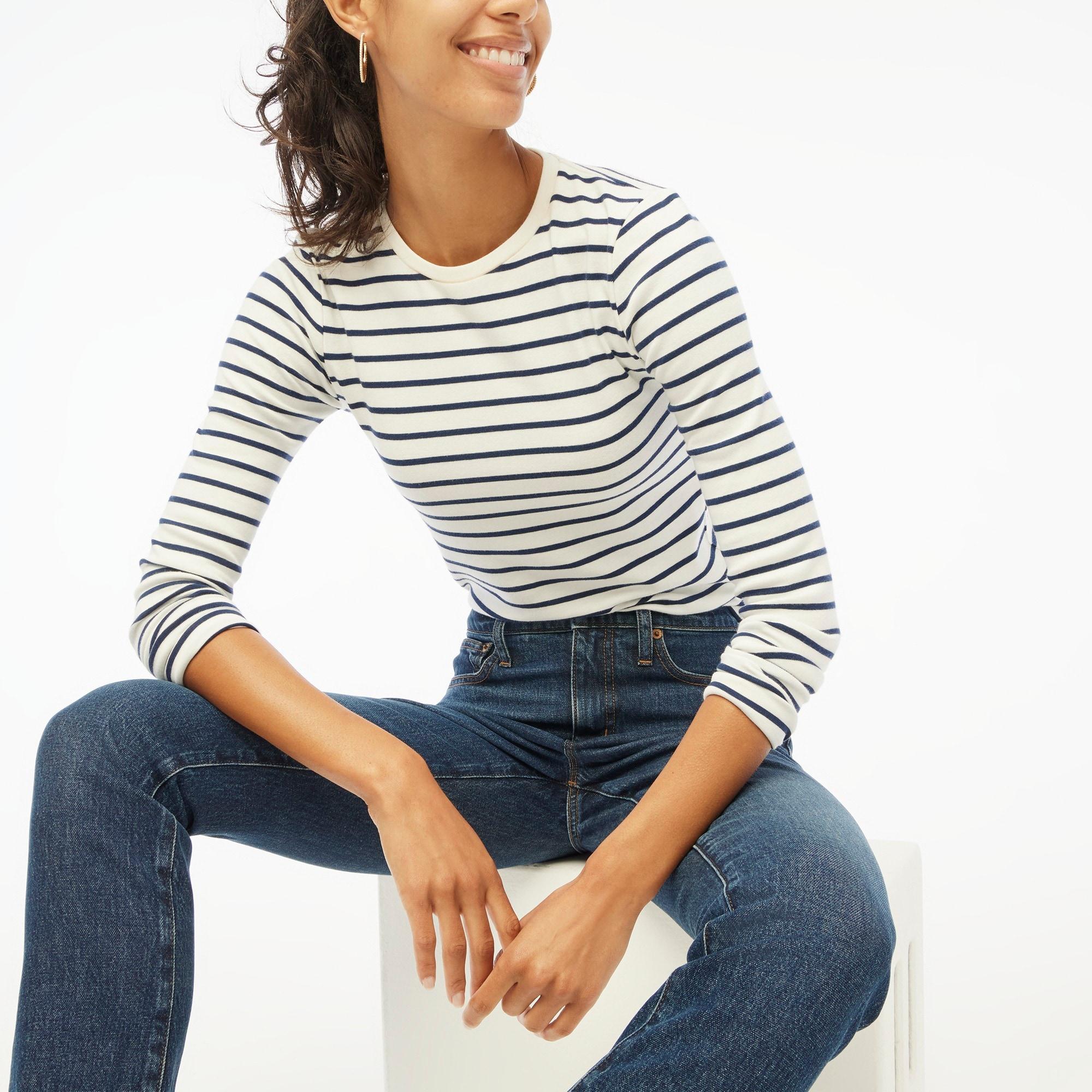 Long-sleeve striped everyday tee Product Image