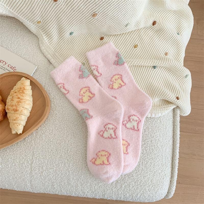 Patterned Fleece Short Socks Product Image