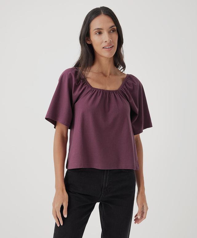 Womens Luxe Jersey Flutter Sleeve Top S Product Image