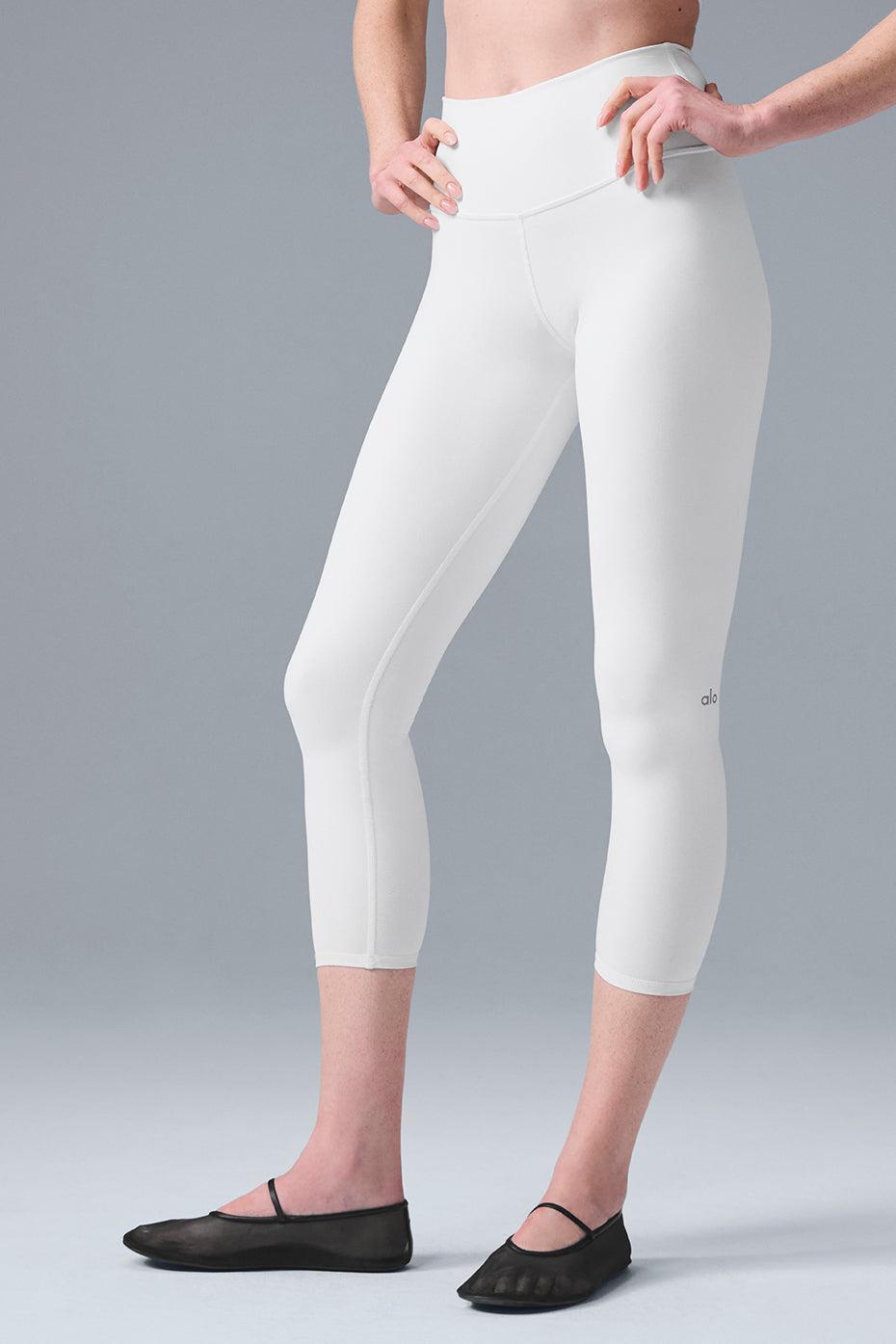 High-Waist Airbrush Capri - White Female Product Image