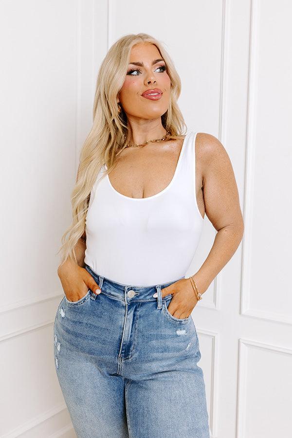 Easily Styled Seamless Tank in White Curves Product Image