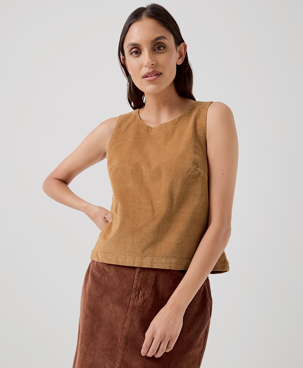 Womens Modern Corduroy Button Back Tank XS product image