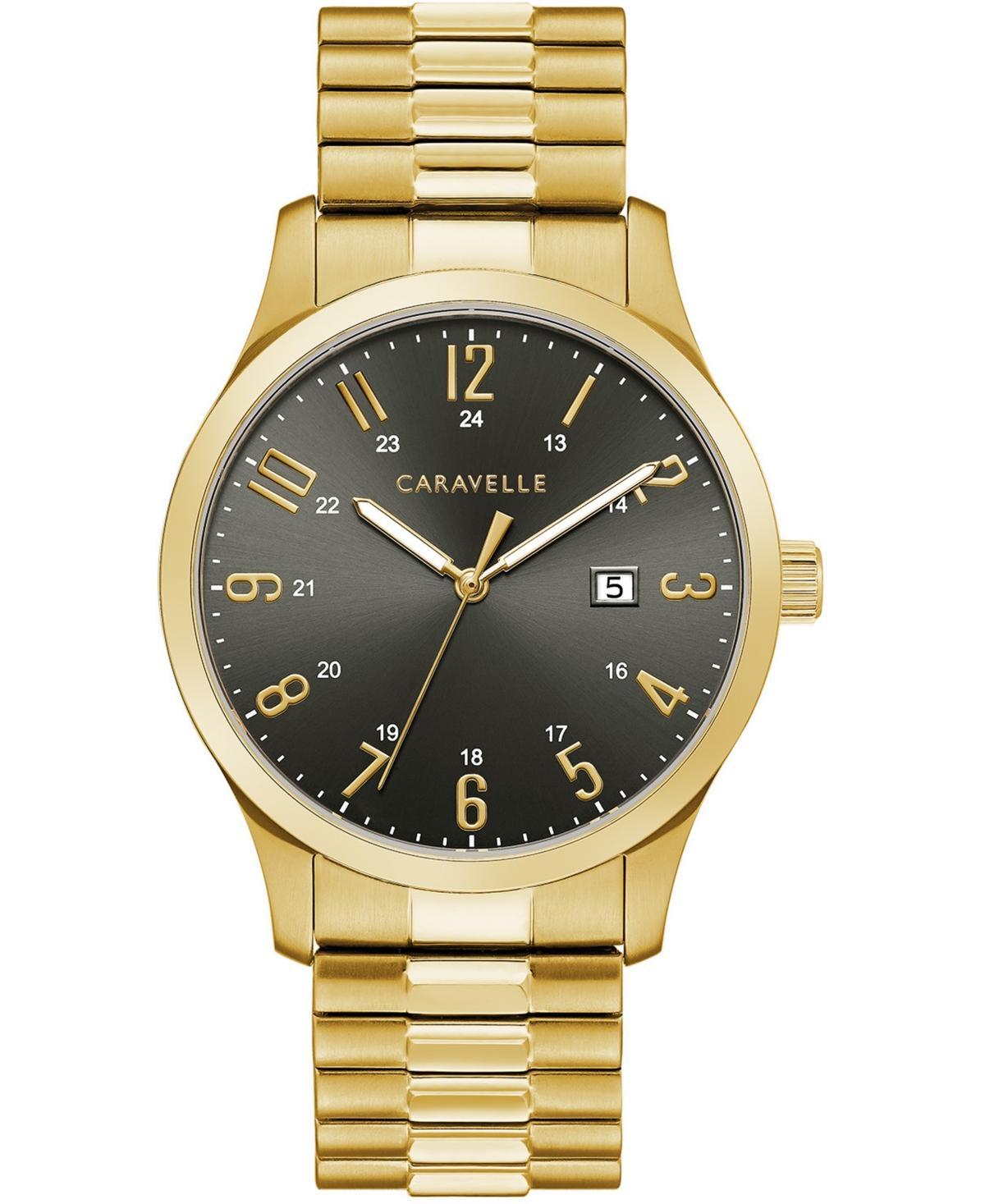 Men's Caravelle by Bulova Gold-Tone Expansion Watch with Grey Dial (Model: 44B126) Product Image