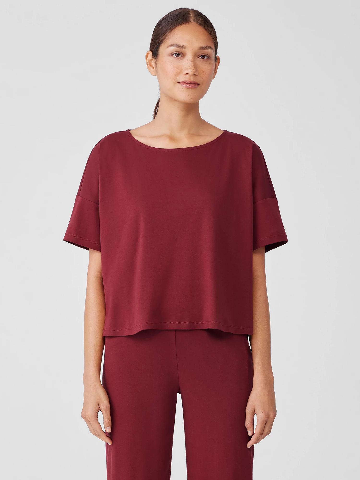 EILEEN FISHER Organic Cotton Interlock Sleep Teefemale Product Image