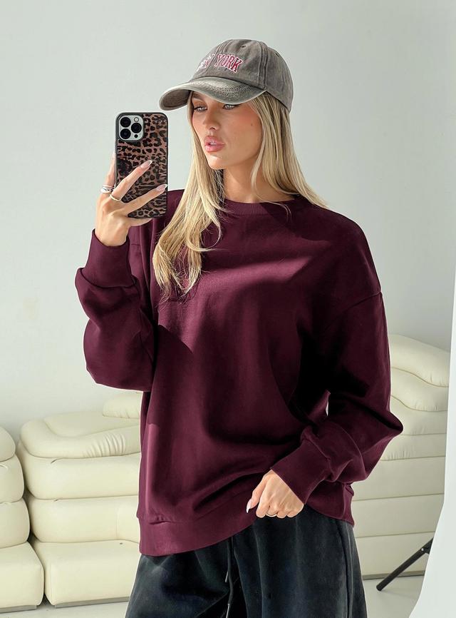 All Day Crewneck Sweatshirt Wine Product Image