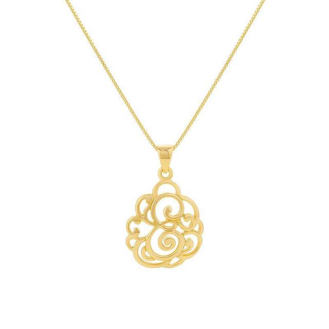 PRIMROSE Sterling Silver Monogram Initial Pendant Necklace, Womens Gold Tone U Product Image