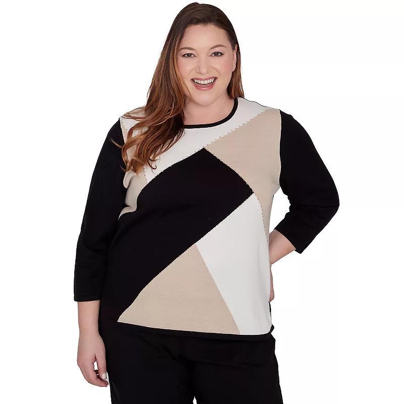 Plus Size Alfred Dunner Colorblock Beaded Top, Womens Product Image