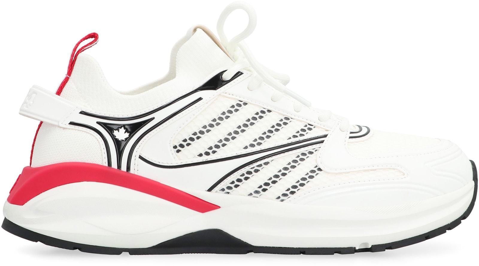 DSQUARED2 X Dash Panelled Low-top Sneakers In White Product Image