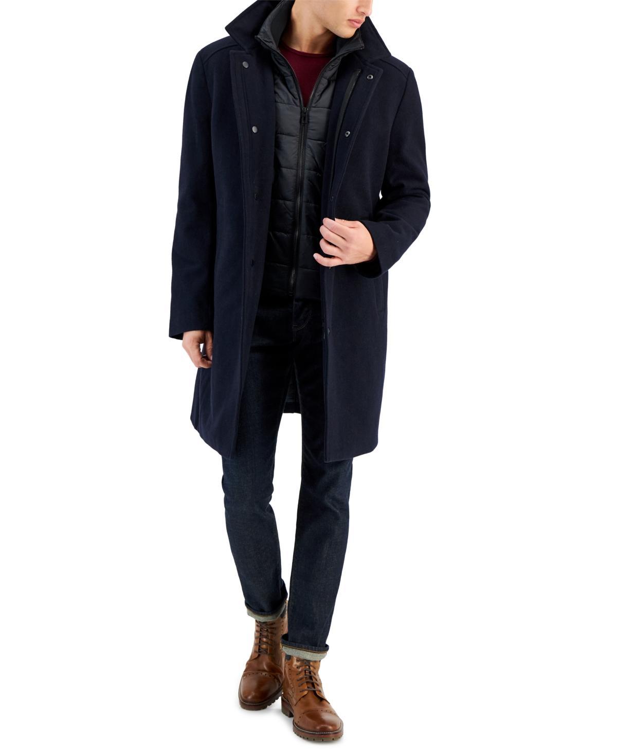 Nautica Mens Classic-Fit Bib Wool Blend Overcoat Product Image