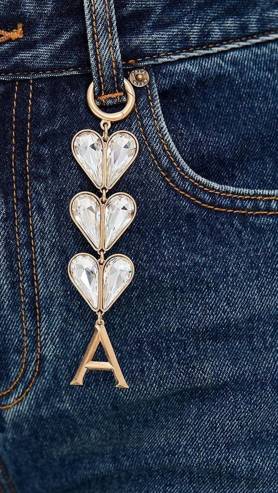 Area Crystal Heart Charm Wide Leg Jeans | Shopbop Product Image