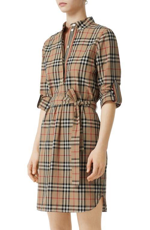 burberry Giovanna Vintage Check Long Sleeve Stretch Cotton Shirtdress Product Image