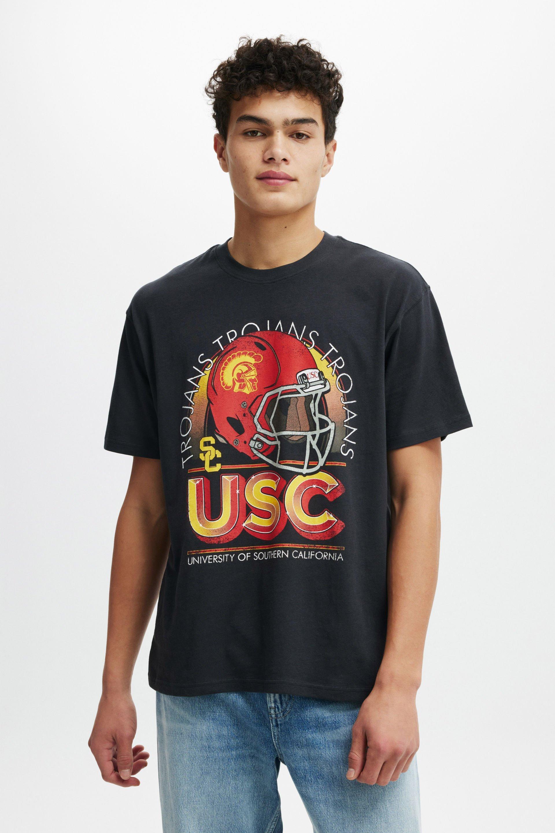 Cotton On Men - Trojans Loose Fit College T-Shirt - Lcn usc washed black/trojans - helmet Product Image