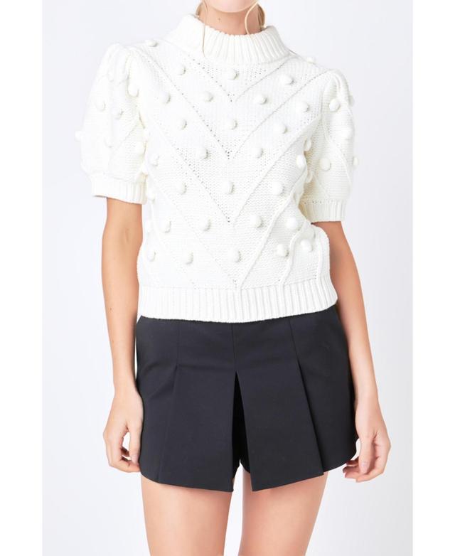 English Factory Pompom Puff Sleeve Sweater Product Image