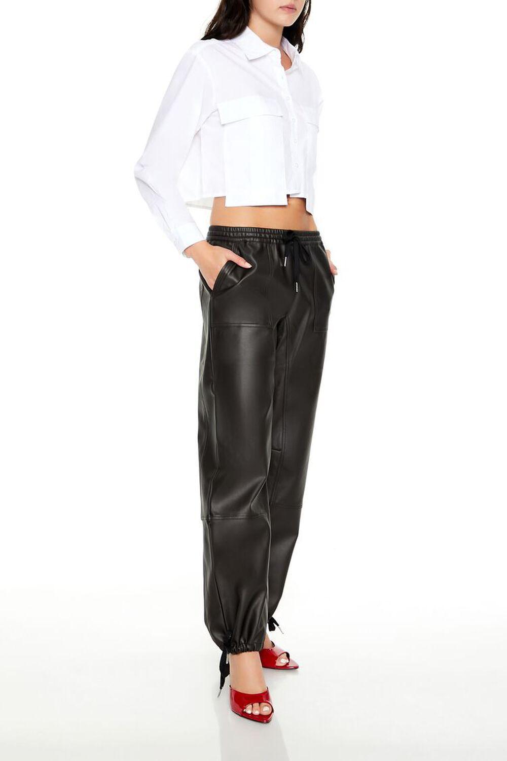 Faux Leather Drawstring Pants | Forever 21 Product Image