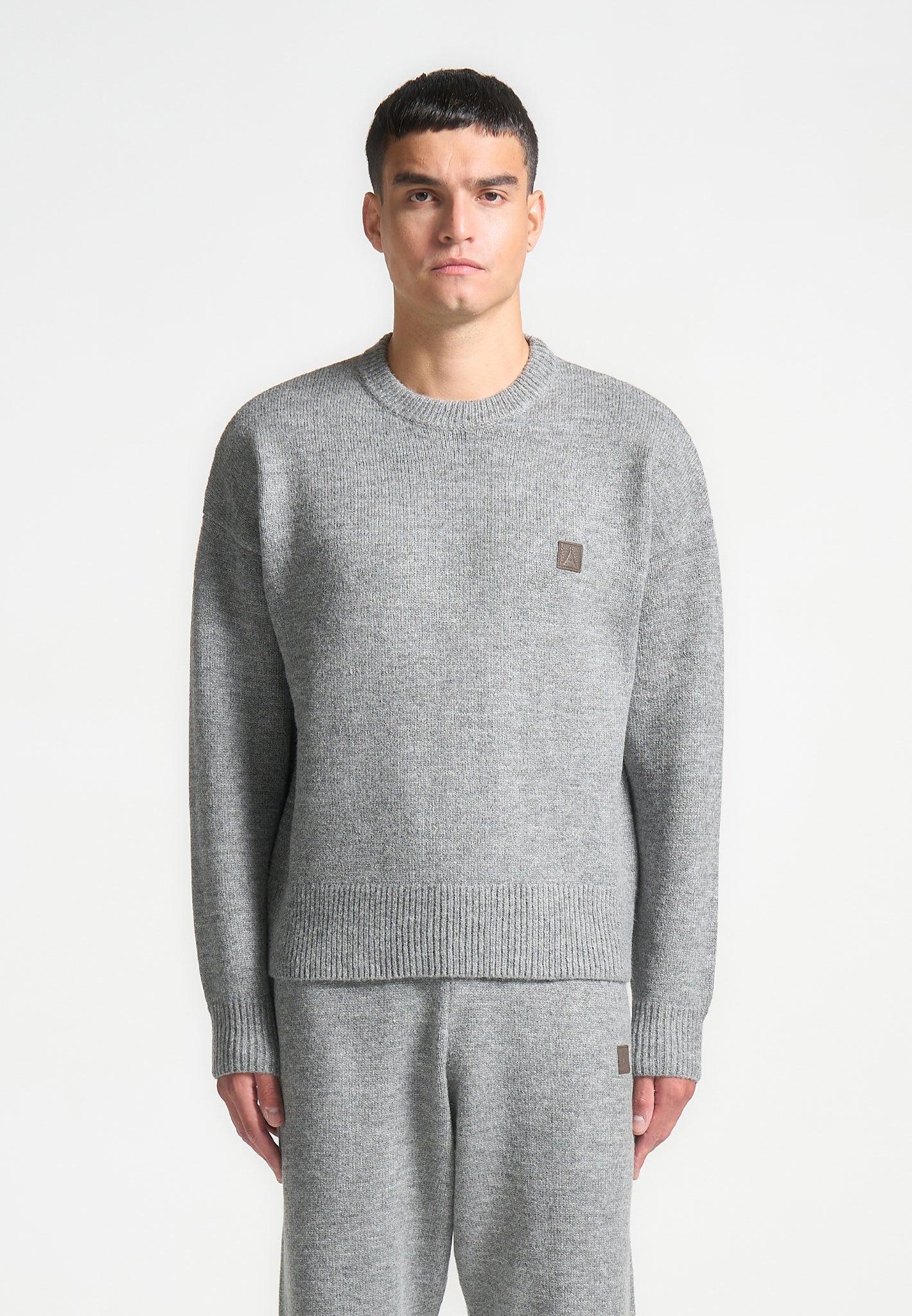 Signature Mohair-Blend Crewneck Jumper - Grey Male Product Image