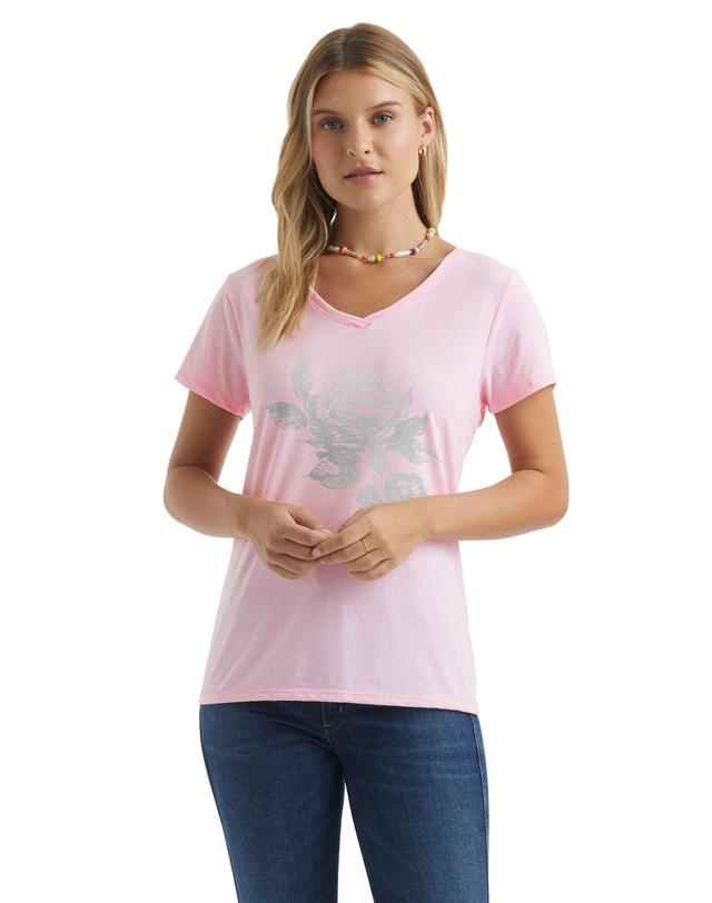 Womens Hanes Graphic Tee Light Pink Product Image