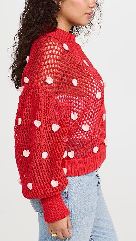 FARM Rio Handmade Hearts Knit Sweater | Shopbop Product Image