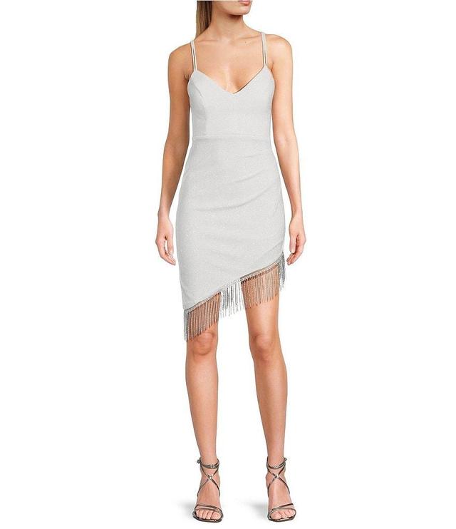 City Vibe V-Neck Wrap Side Asymmetrical Dress Product Image