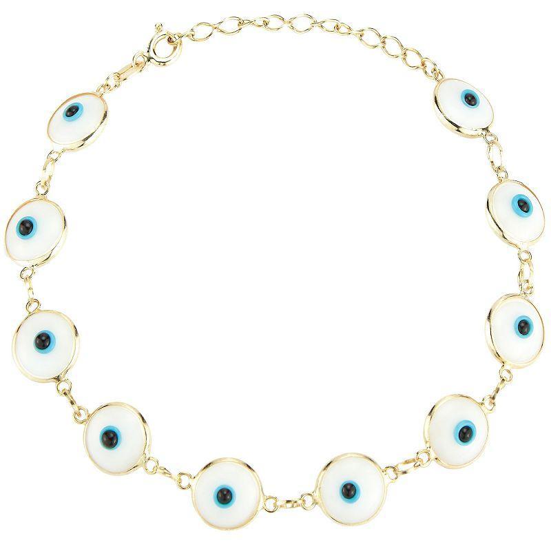 Sunkissed Sterling Sterling Silver Eye Station Bracelet, Womens Gold Tone Product Image