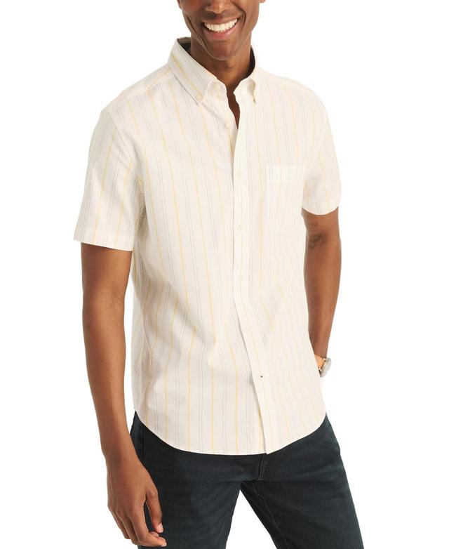 Nautica Mens Short Sleeve Button Front Striped Shirt Product Image