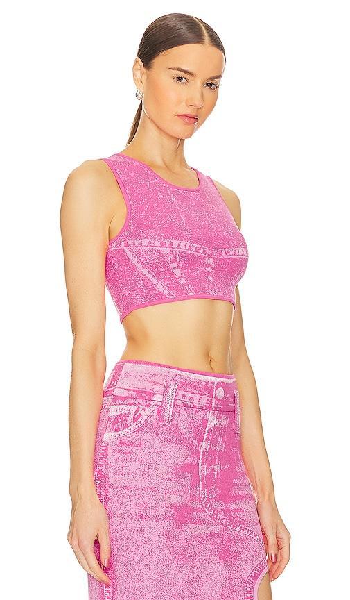 PH5 Lillian Denim Print Crop Top Size XL. Product Image