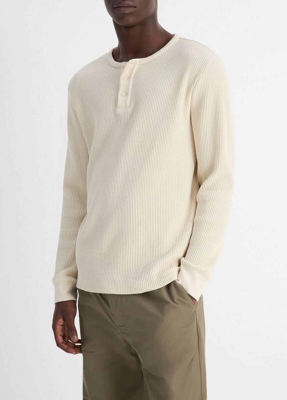 Chunky Waffle Cotton-Blend Henley Product Image