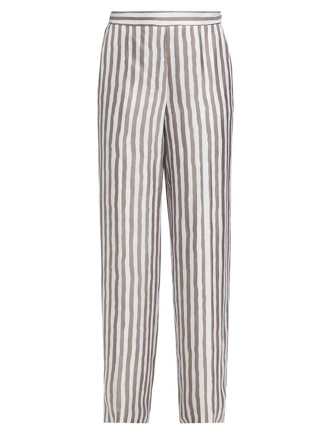 Womens Striped Silk Pants Product Image