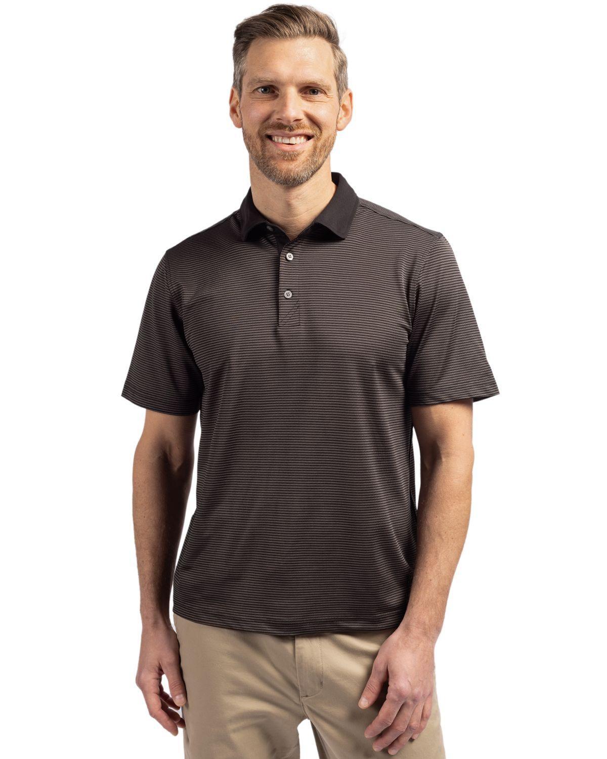 Cutter  Buck Big  Tall Virtue Eco Pique Micro Stripe Short Sleeve Polo Shirt Product Image