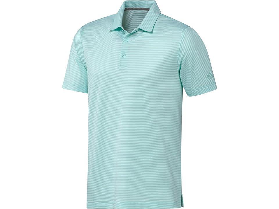 adidas Golf Ottoman Stripe Polo Shirt (Semi Flash Aqua) Men's Clothing Product Image