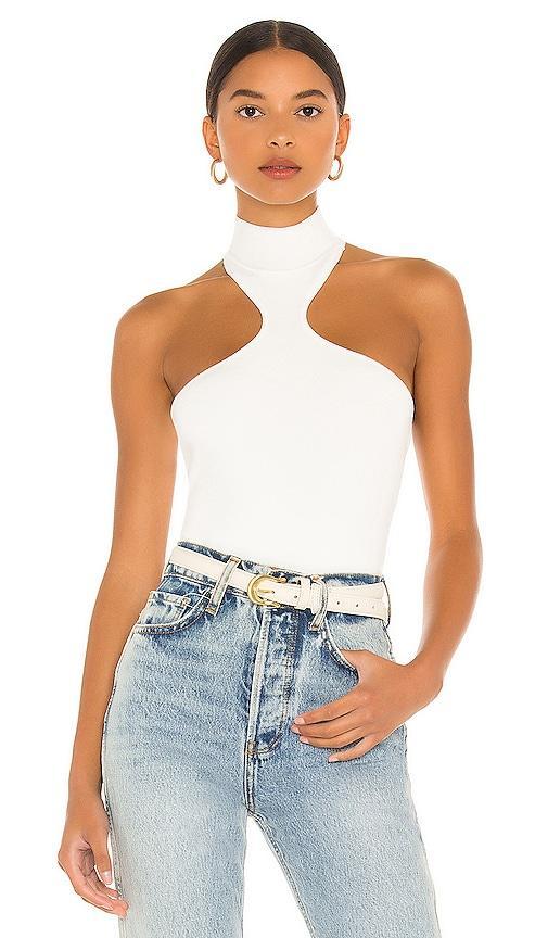 superdown Kallie Halter Bodysuit in White. Size XS, S, L. Product Image