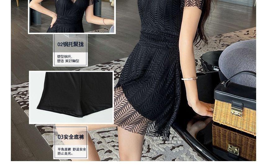 Short-Sleeve Mesh Swimdress Product Image